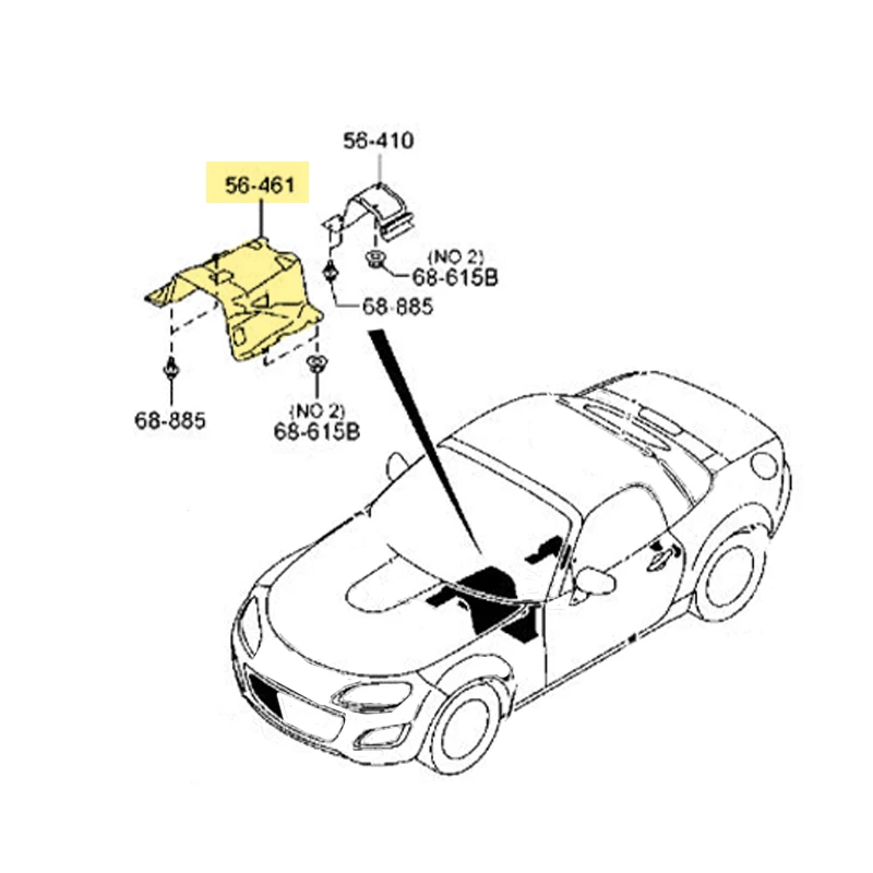 pare chaleur de tunnel de transmission mx5 nc ncfl mazda oem