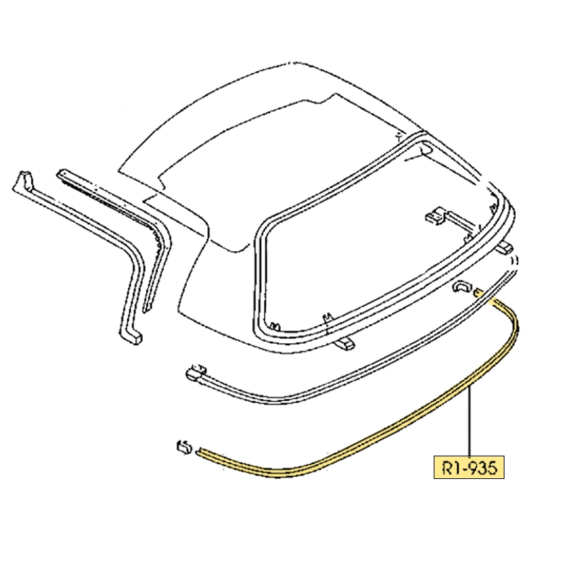 joint inférieur de hardtop mazda mx5 na nb nbfl